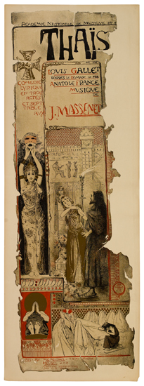 MANUEL ORAZI (1860-1934). THAÏS. 1894. 41x15 inches, 106x38 cm. Lemercier, Paris.